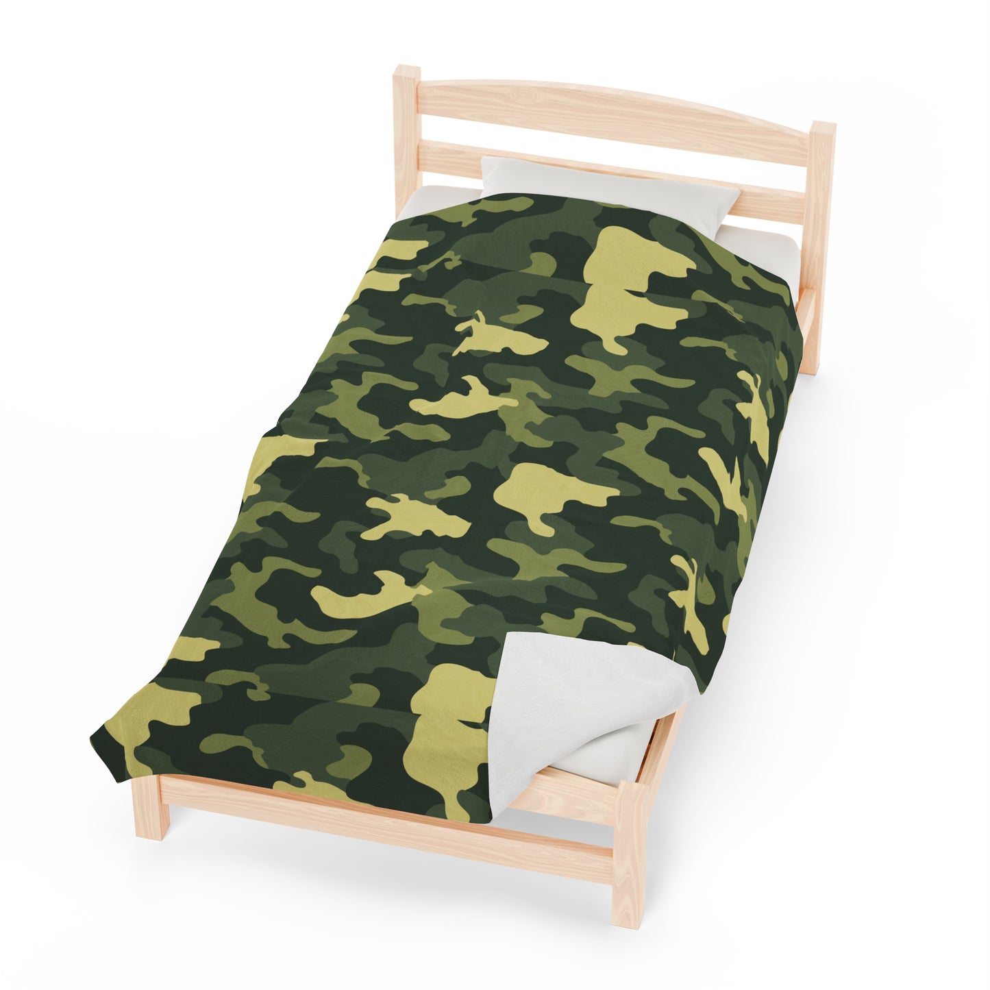 Camouflage Velveteen Plush Blanket | Soft, Rugged, Luxurious and Comforting | Available in Multiple Sizes