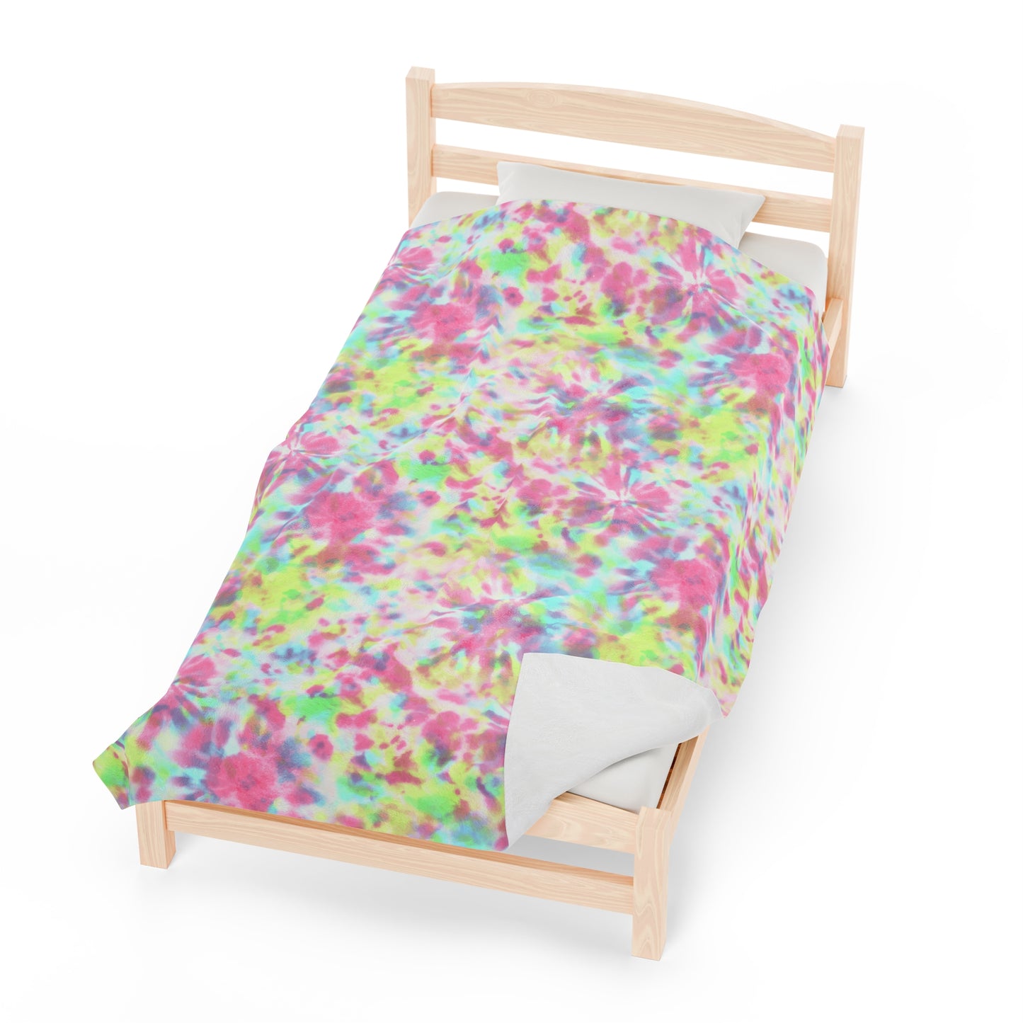 Tie Dye Velveteen Plush Blanket | Soft, Colorful, and Comforting | Available in Multiple Sizes