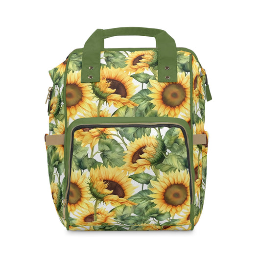 Sunflower Diaper Backpack - Bright & Multifunctional Baby Bag with Sunflower Design, Perfect for Nature-Loving Parents