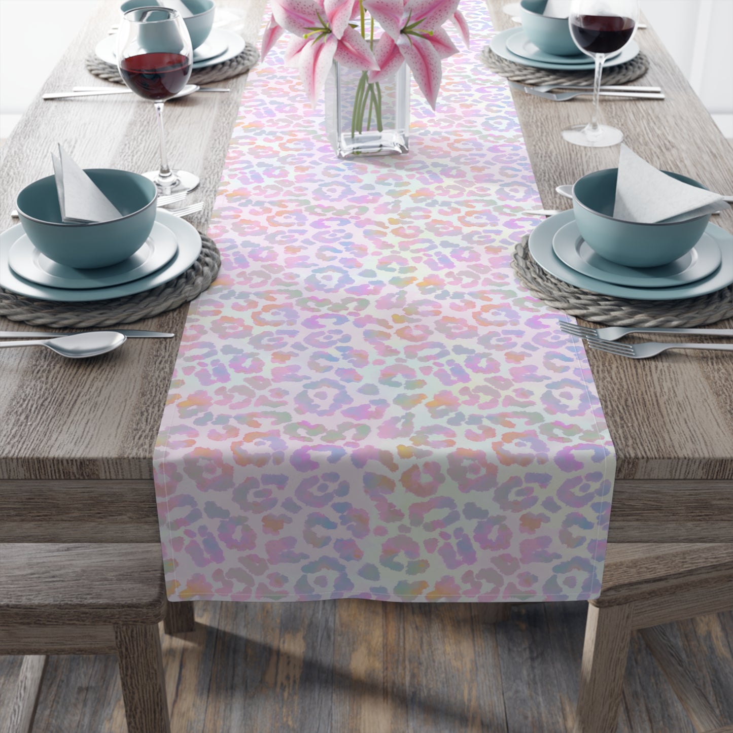 Leopard Print Table Runner - Bold Exotic Elegance, Cotton Twill or Polyester - Perfect for Safari & Glamorous Home Decor