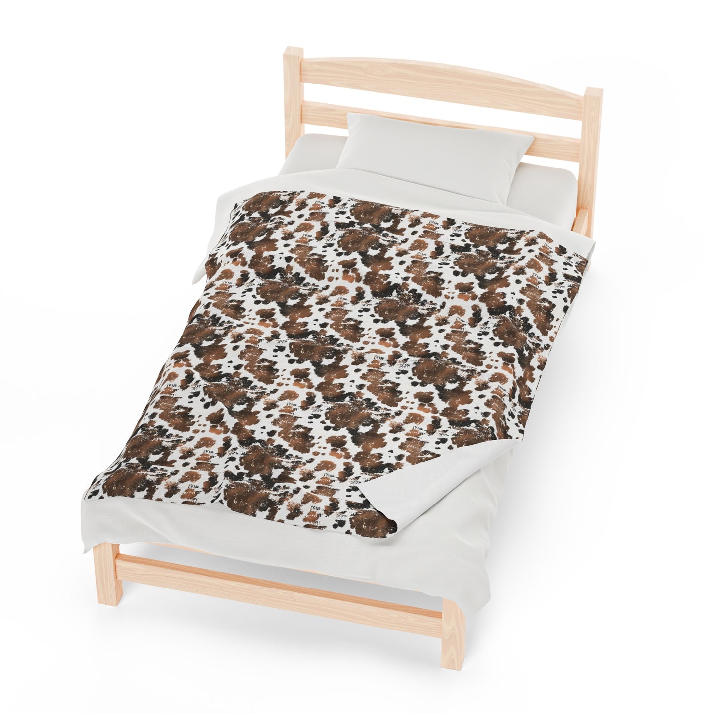Cowhide Velveteen Plush Blanket | Soft, Rustic, Luxurious and Comforting | Available in Multiple Sizes