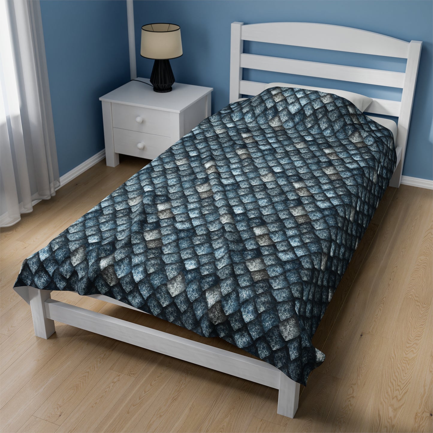 Dragon Scale Velveteen Plush Blanket | Soft, Mythical, Luxurious and Comforting | Available in Multiple Sizes