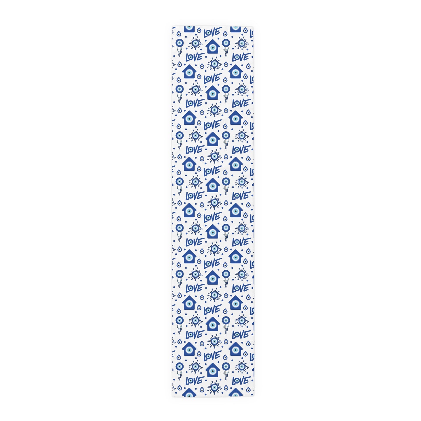 Evil Eye Print Table Runner - Mystical Protection in Cotton Twill or Polyester - Perfect for Spiritual Home Decor