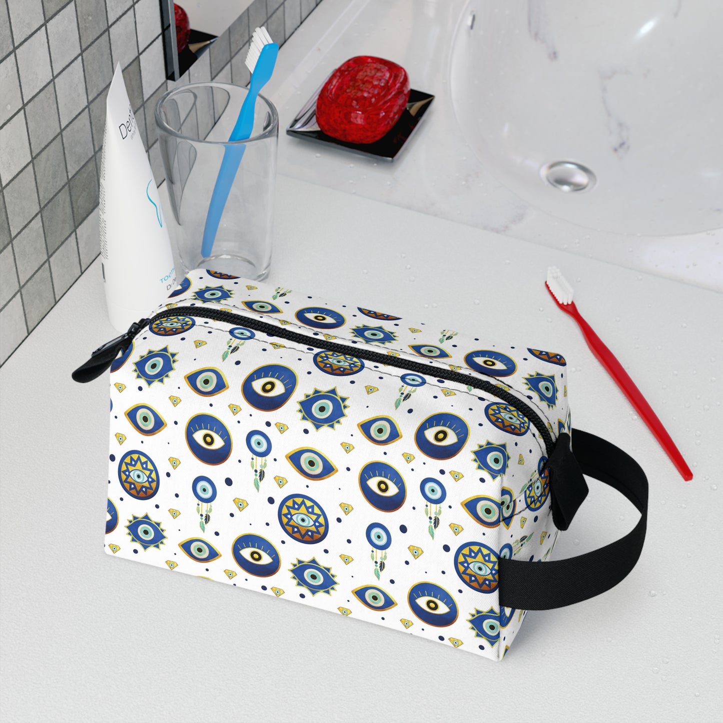 Evil Eye Toiletry Bag | Protective & Water-Resistant Organizer | Ideal for Travel, Camping, College