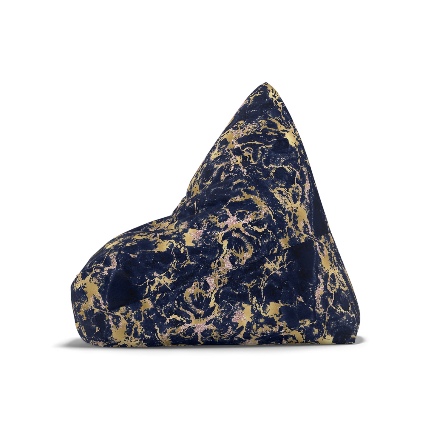 Marble Print Bean Bag Chair Cover - Elegant Polyester Slipcover with Secure Zip - Fits Various Sizes