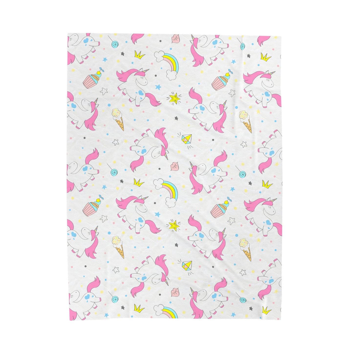 Unicorn Velveteen Plush Blanket | Soft, Magical, Luxurious and Comforting | Available in Multiple Sizes