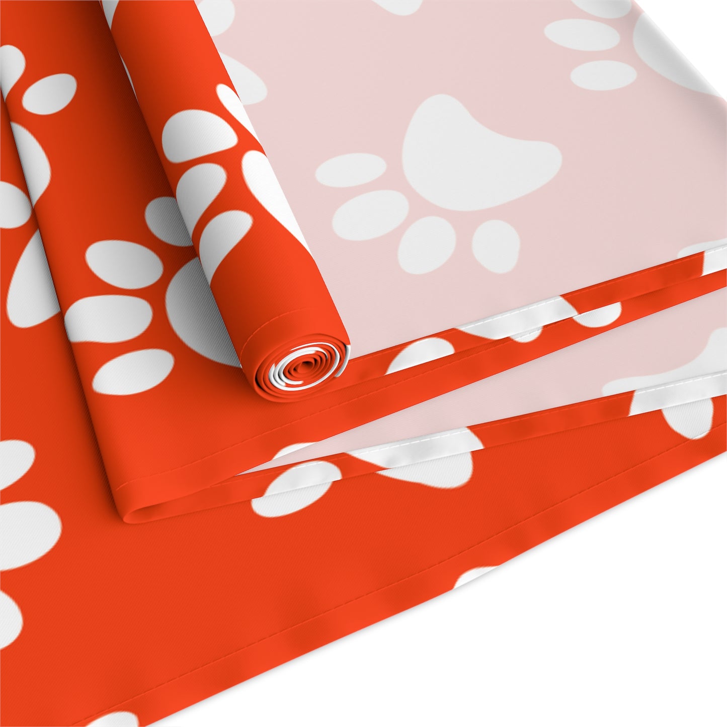 Paw Print Table Runner - Cozy Pet-Themed Decor, Cotton Twill or Polyester - Perfect for Animal Lovers