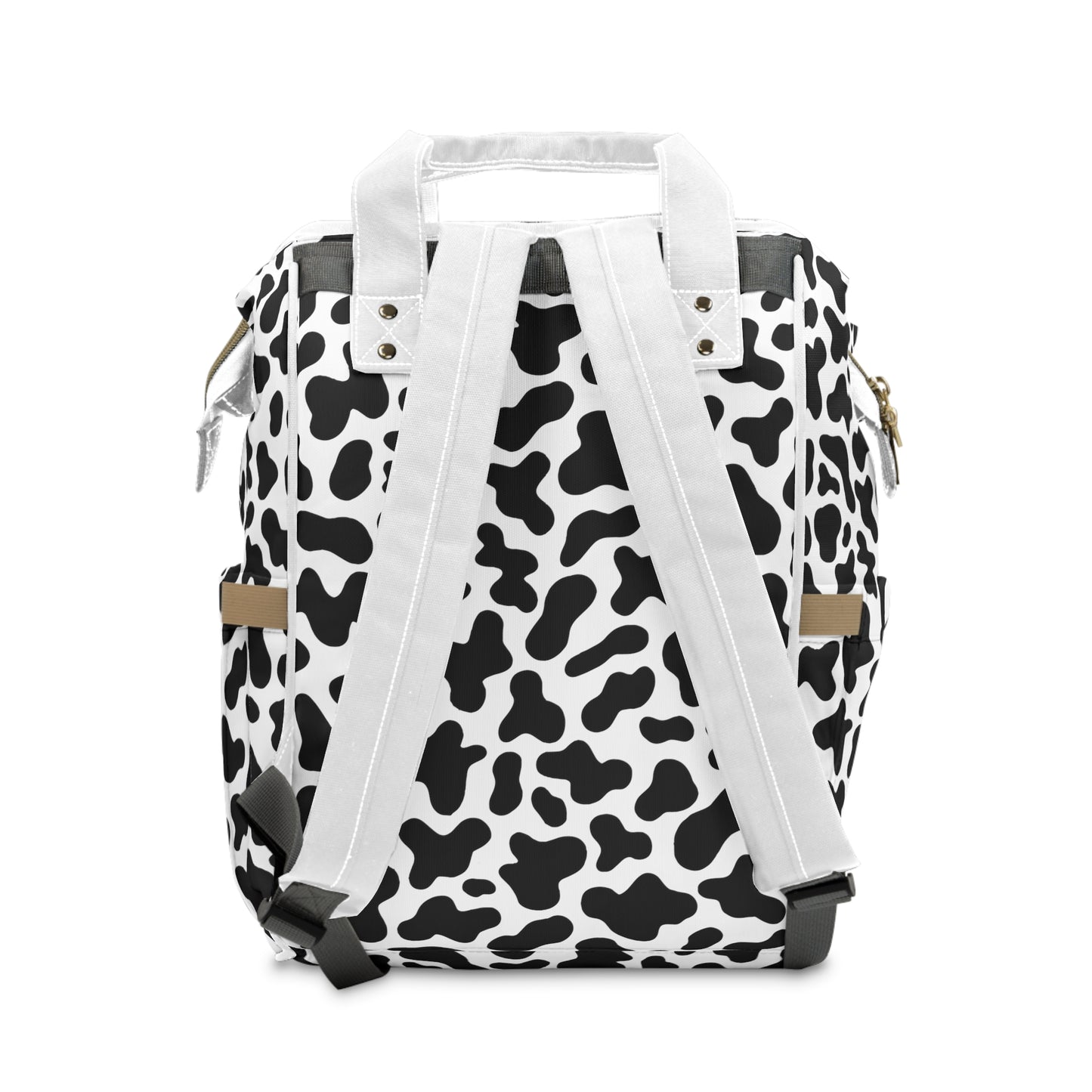 Trendy Cow Print Diaper Backpack - Durable Baby Bag with Unique Cow Pattern, Spacious Nappy Bag for Fashion-Forward Parents