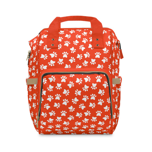 Paw Print Diaper Backpack - Cute & Durable Nappy Bag, Spacious Organized Design for Pet-Owning Parents