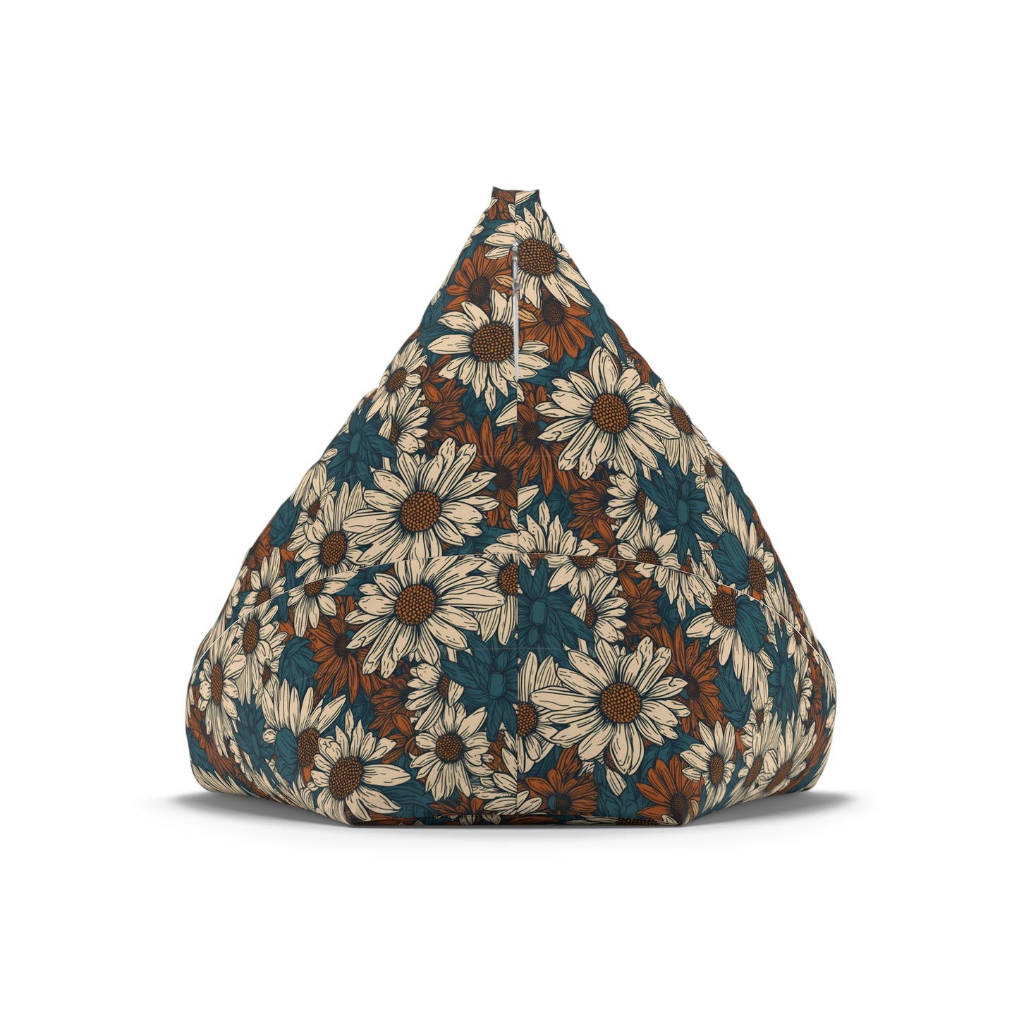 Daisy Print Bean Bag - Floral Home Decor with Secure Zipper