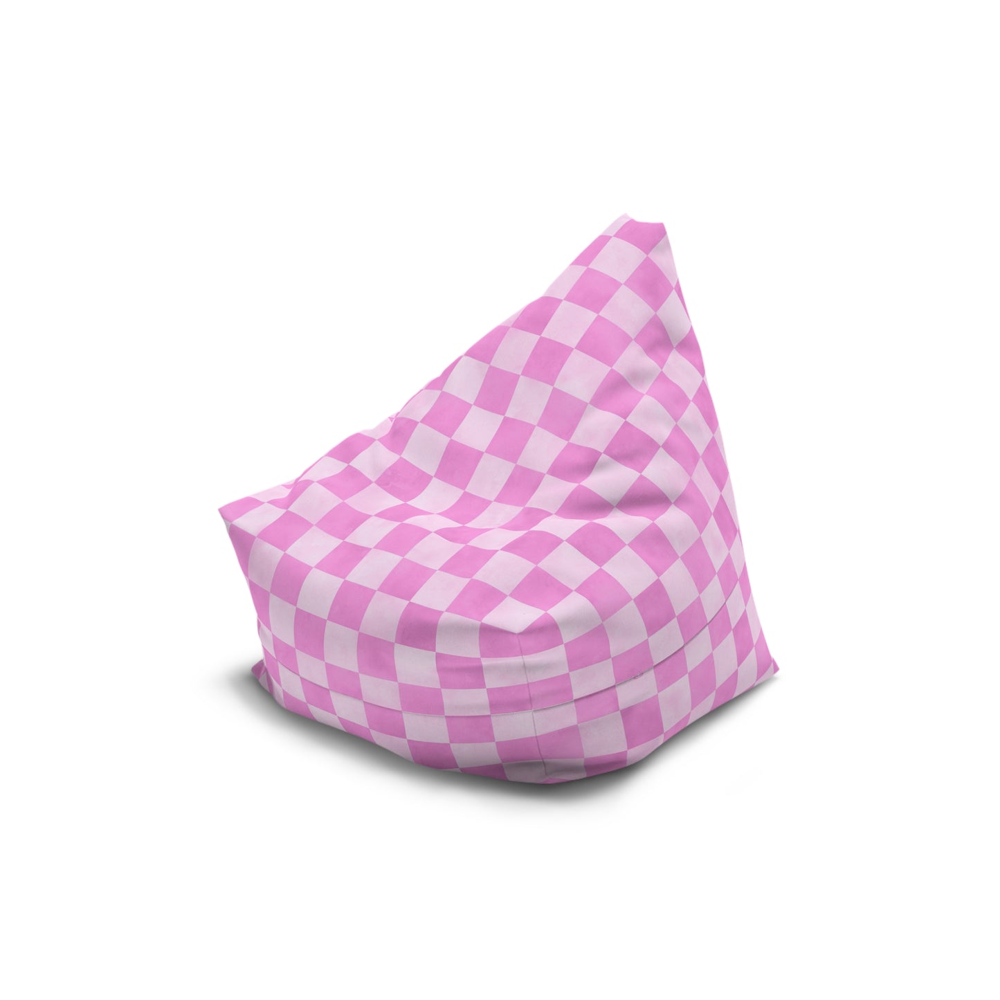 Pastel Checkers Bean Bag Chair Cover - Soft-Touch Polyester Slipcover with Secure Zip