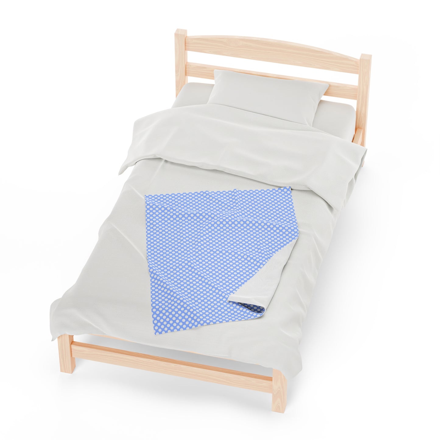 Pastel Polka Dot Velveteen Plush Blanket | Soft, Playful, Luxurious and Comforting | Available in Multiple Sizes