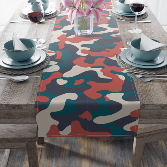 Camouflage Table Runner - Durable Cotton Twill or Polyester - Perfect for Outdoor Enthusiasts & Home Decor