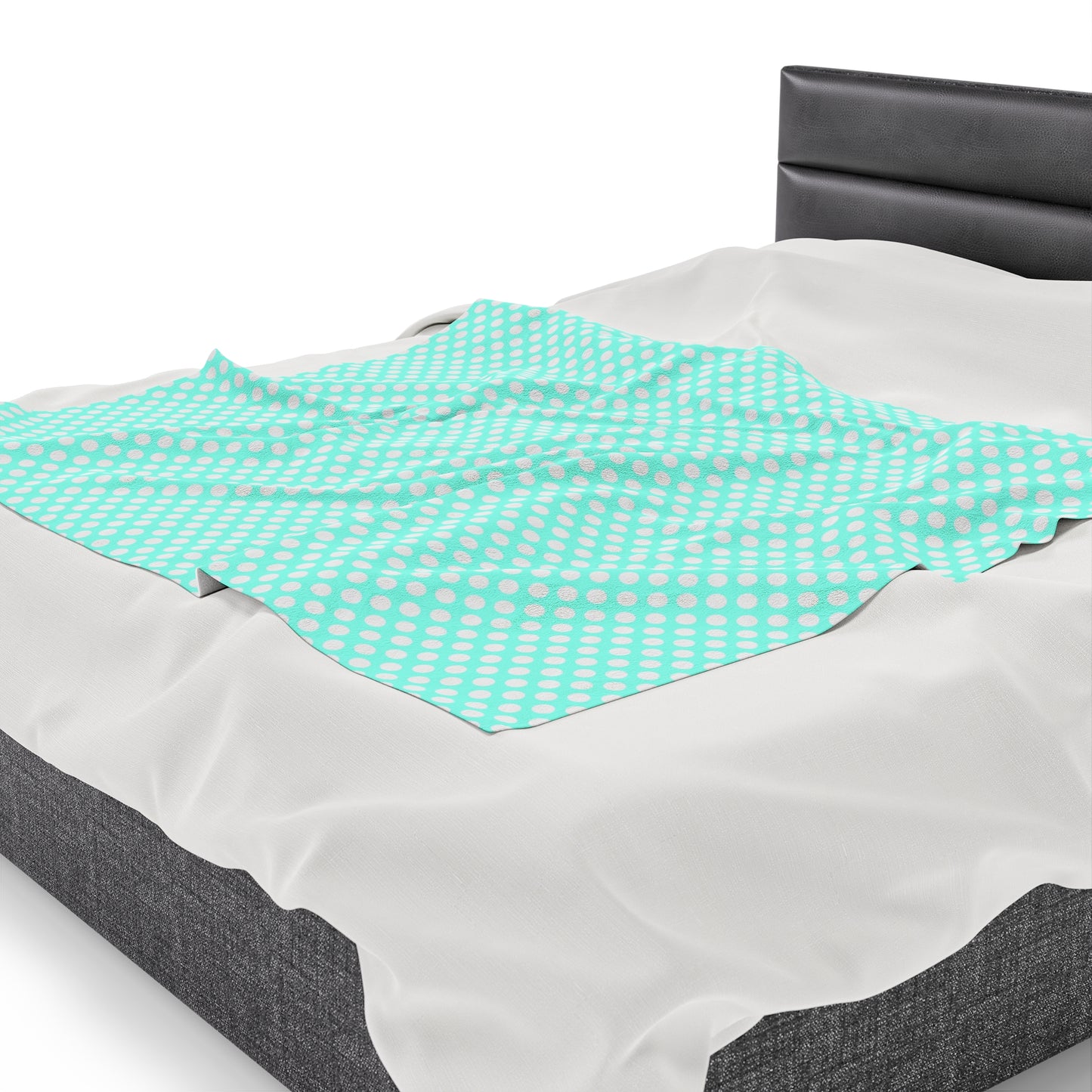 Pastel Polka Dot Velveteen Plush Blanket | Soft, Playful, Luxurious and Comforting | Available in Multiple Sizes