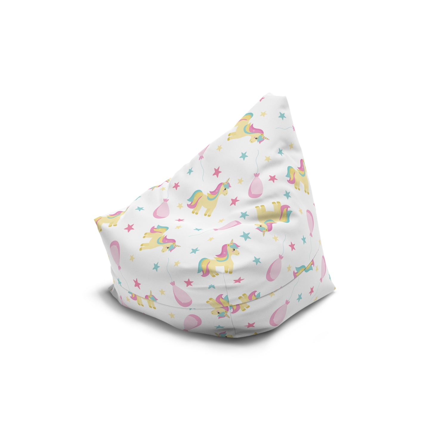 Unicorn Print Bean Bag Chair Cover - Magical Polyester Slipcover with Secure Zip