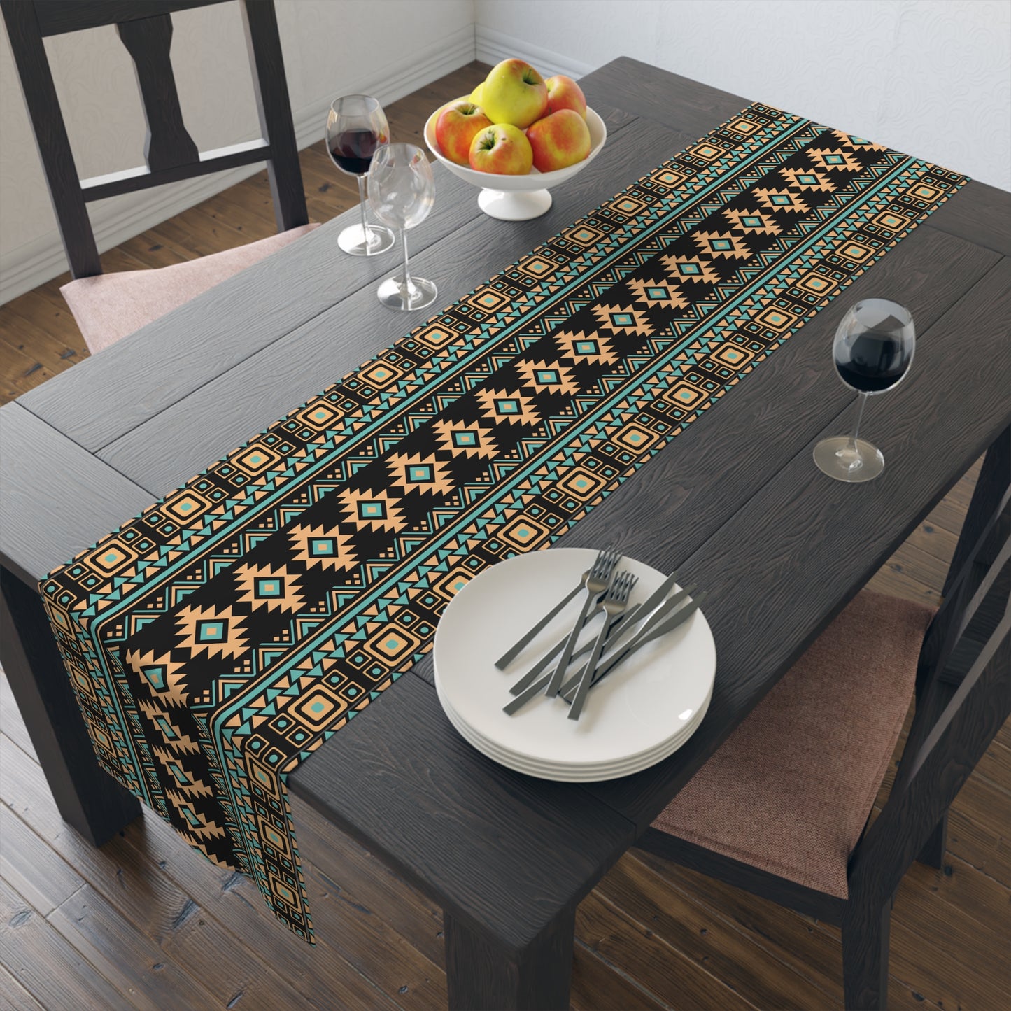 Aztec-Inspired Table Runner - Bold Patterns, Cotton Twill or Polyester - Ideal for Home Decor & Unique Gifts
