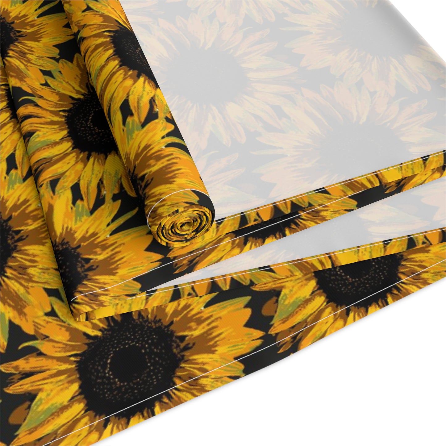 Sunflower Print Table Runner - Bright and Cheerful, Cotton Twill or Polyester - Perfect for Sunny Home Decor