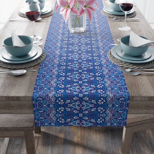 Mandala Print Table Runner - Intricate Patterns, Cotton Twill or Polyester - Ideal for Decorative Home Accents