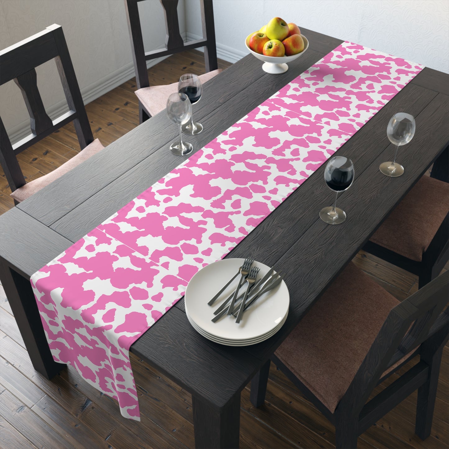 Cowhide Print Table Runner - Rustic Elegance, Cotton Twill or Polyester - Perfect for Western & Luxurious Home Decor