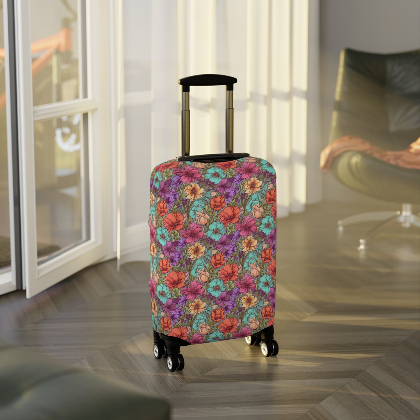Boho Floral Luggage Cover - Trendy Travel Floral Suitcases Cover