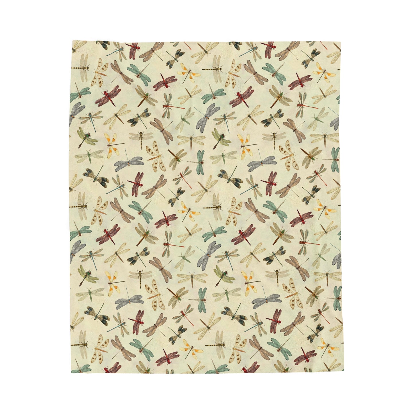 Dragonfly Velveteen Plush Blanket | Soft, Nature-Inspired, Luxurious and Comforting | Available in Multiple Sizes