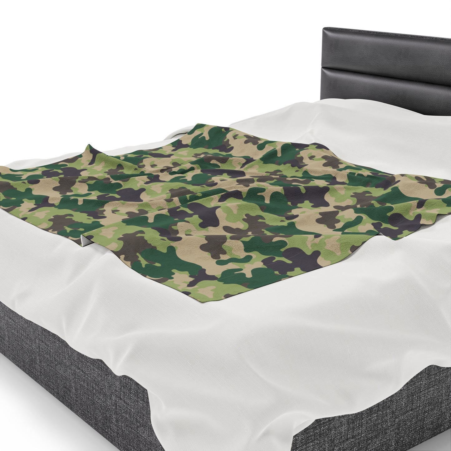 Camouflage Velveteen Plush Blanket | Soft, Rugged, Luxurious and Comforting | Available in Multiple Sizes