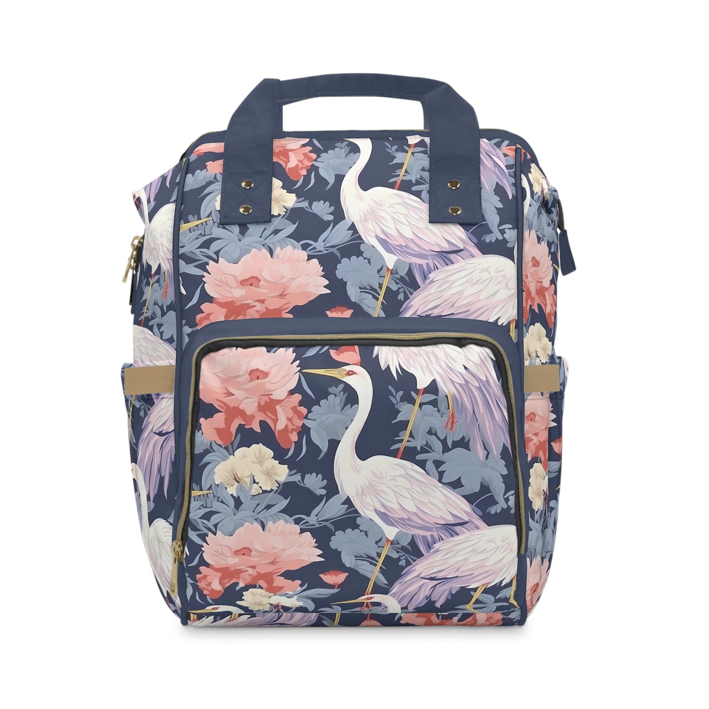 Chinoiserie Diaper Backpack - Elegant & Practical Baby Bag with Traditional Asian Motifs, Perfect for Stylish Parents