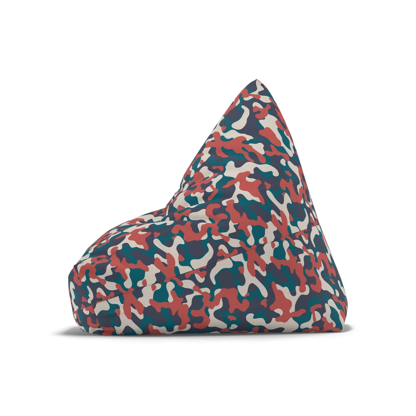 Camouflage Bean Bag Chair Cover - Durable Polyester, Locking Zipper, 2 Sizes Camo Bean Bag Cover