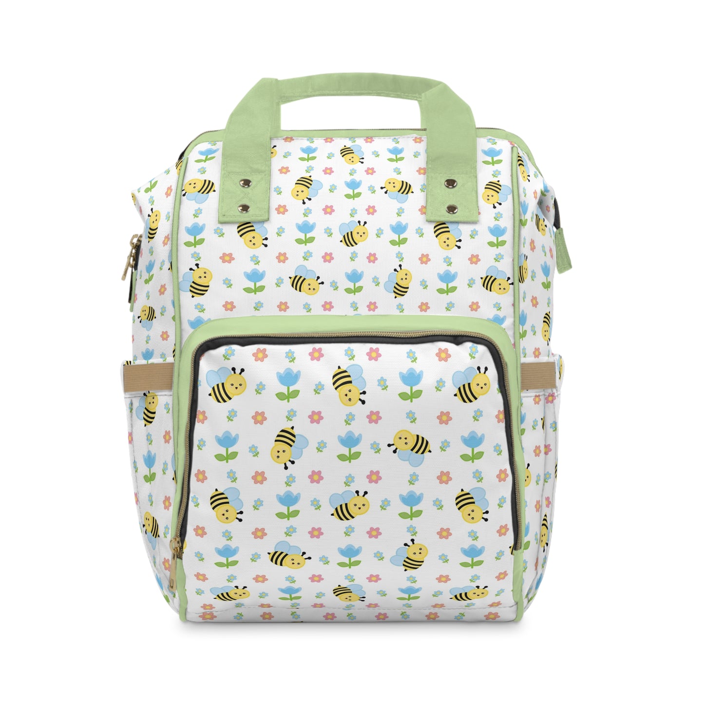 Honey Bee Diaper Backpack - Eco-Friendly & Stylish Baby Bag with Buzzing Bee Motifs, Perfect for Nature-Loving Parents