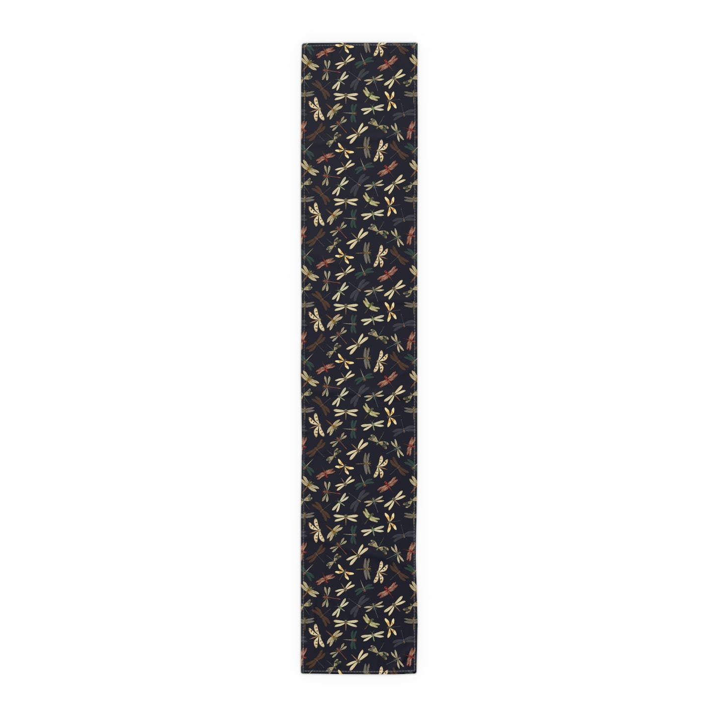 Dragonfly Print Table Runner - Elegant Whimsy, Cotton Twill or Polyester - Perfect for Nature-Inspired Home Decor