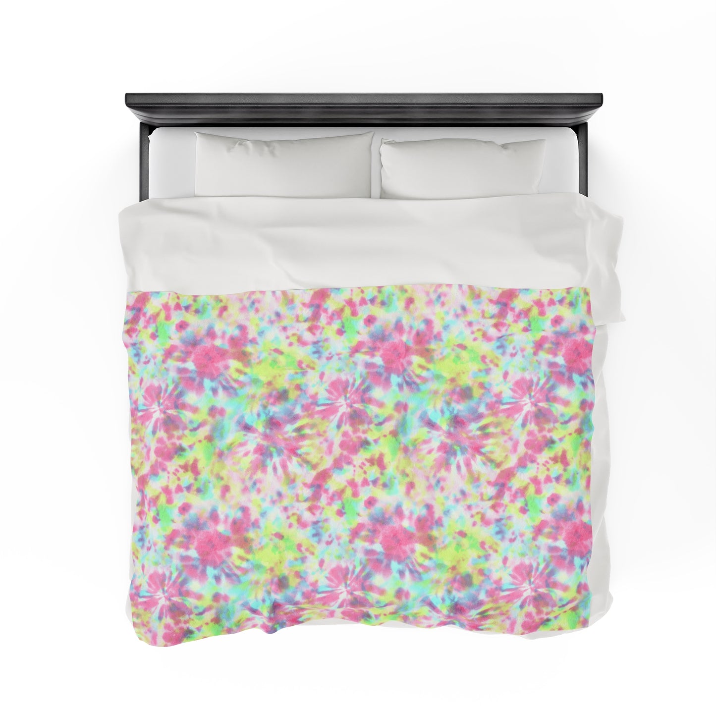 Tie Dye Velveteen Plush Blanket | Soft, Colorful, and Comforting | Available in Multiple Sizes