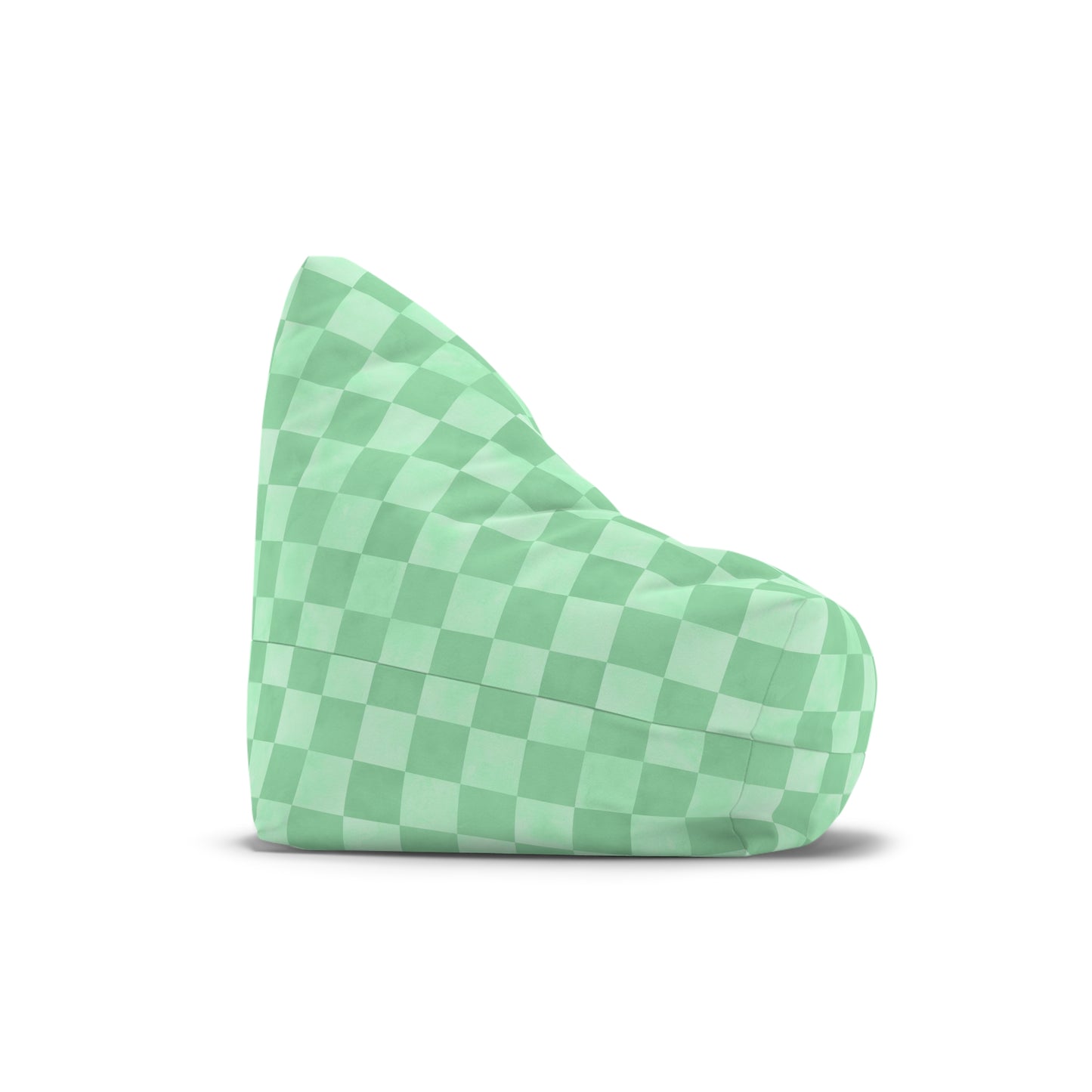 Pastel Checkers Bean Bag Chair Cover - Soft-Touch Polyester Slipcover with Secure Zip