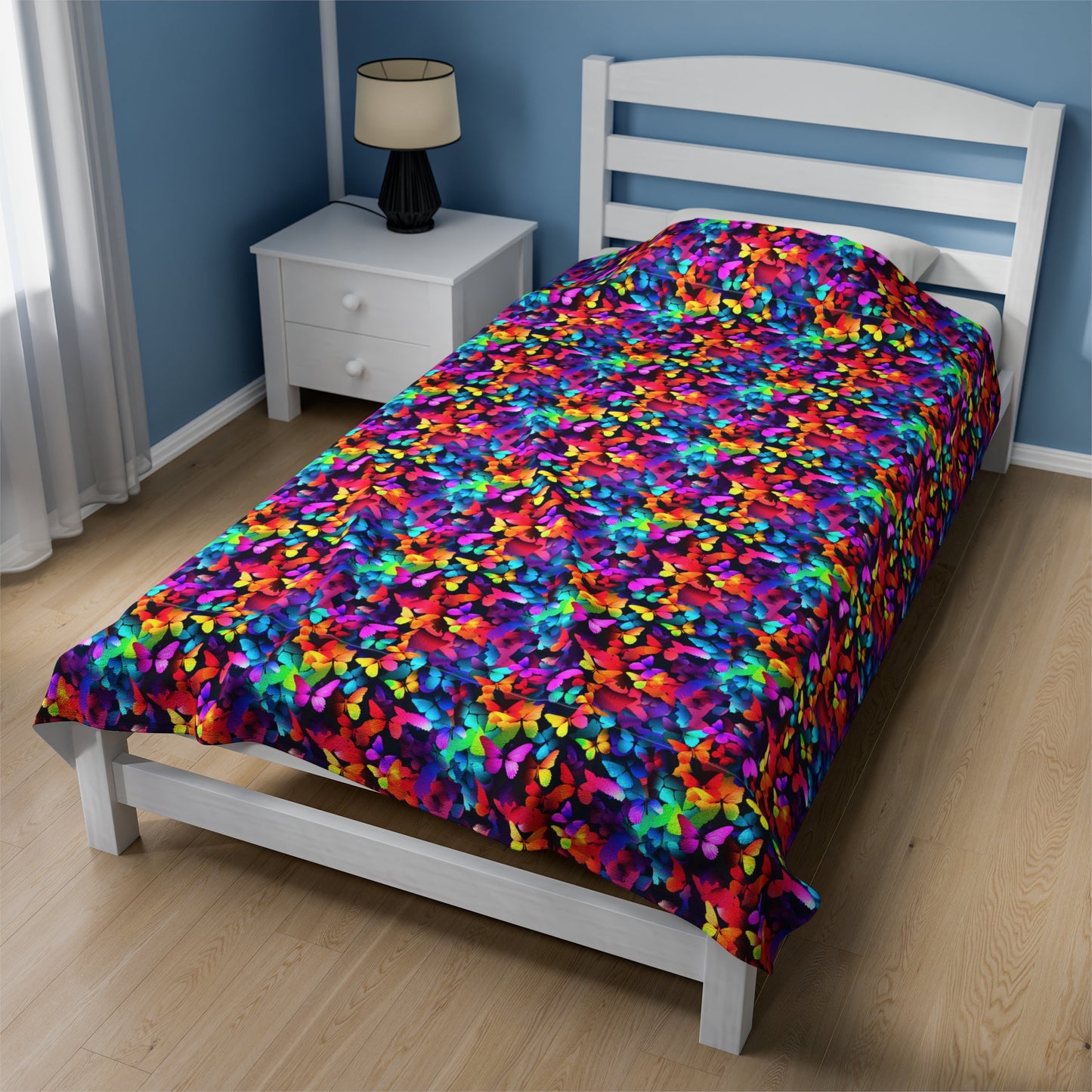 Butterfly Velveteen Plush Blanket | Soft, Luxurious, Enchanting, and Comforting | Available in Multiple Sizes