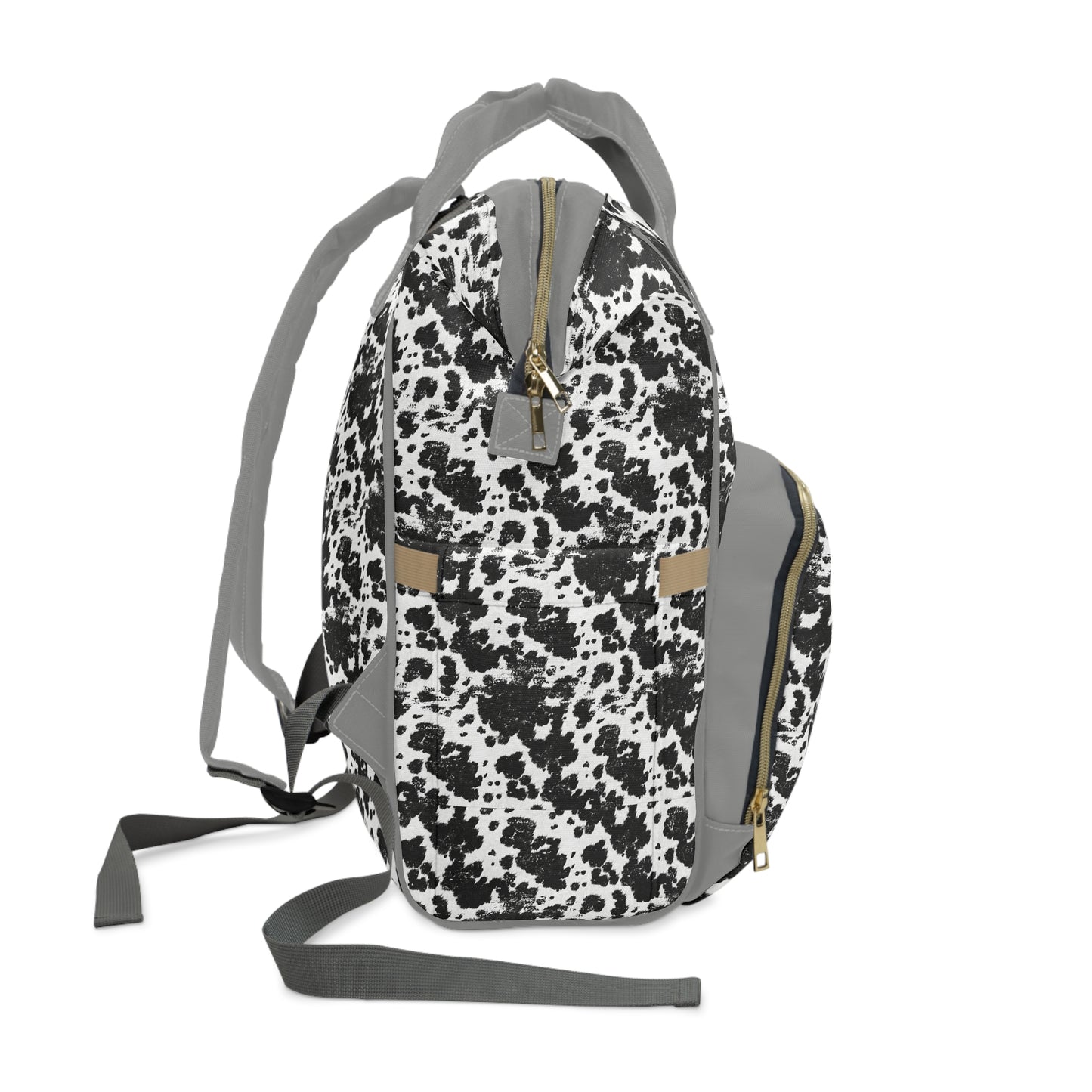 Cowhide Diaper Backpack - Chic & Durable Baby Bag with Genuine Cowhide Patterns, Perfect for Stylish Parents