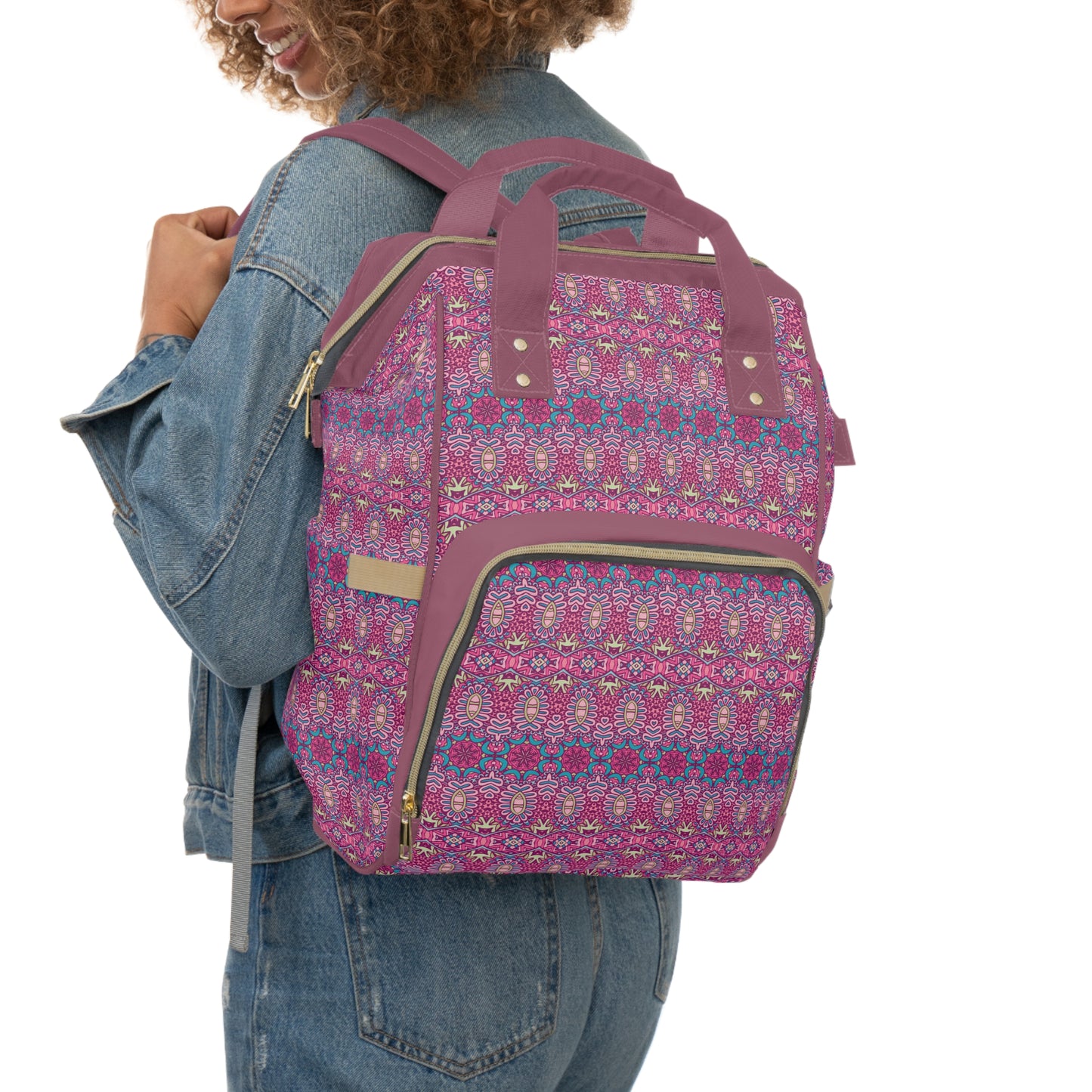 Mandala Diaper Backpack - Artistic & Multifunctional Baby Bag with Mandala Patterns, Ideal for Stylish Parents