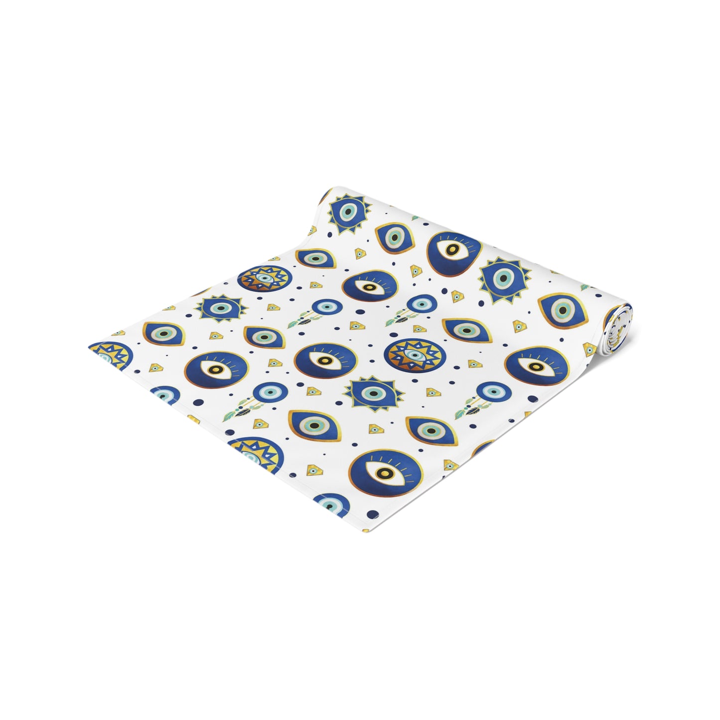Evil Eye Print Table Runner - Mystical Protection in Cotton Twill or Polyester - Perfect for Spiritual Home Decor