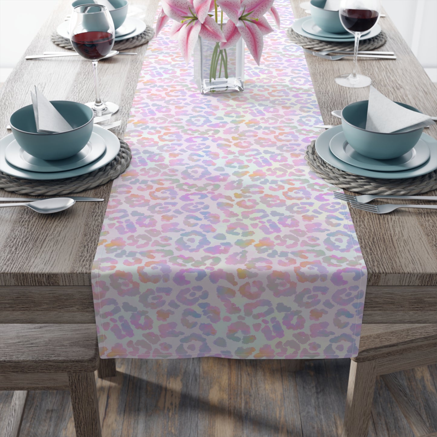Leopard Print Table Runner - Bold Exotic Elegance, Cotton Twill or Polyester - Perfect for Safari & Glamorous Home Decor