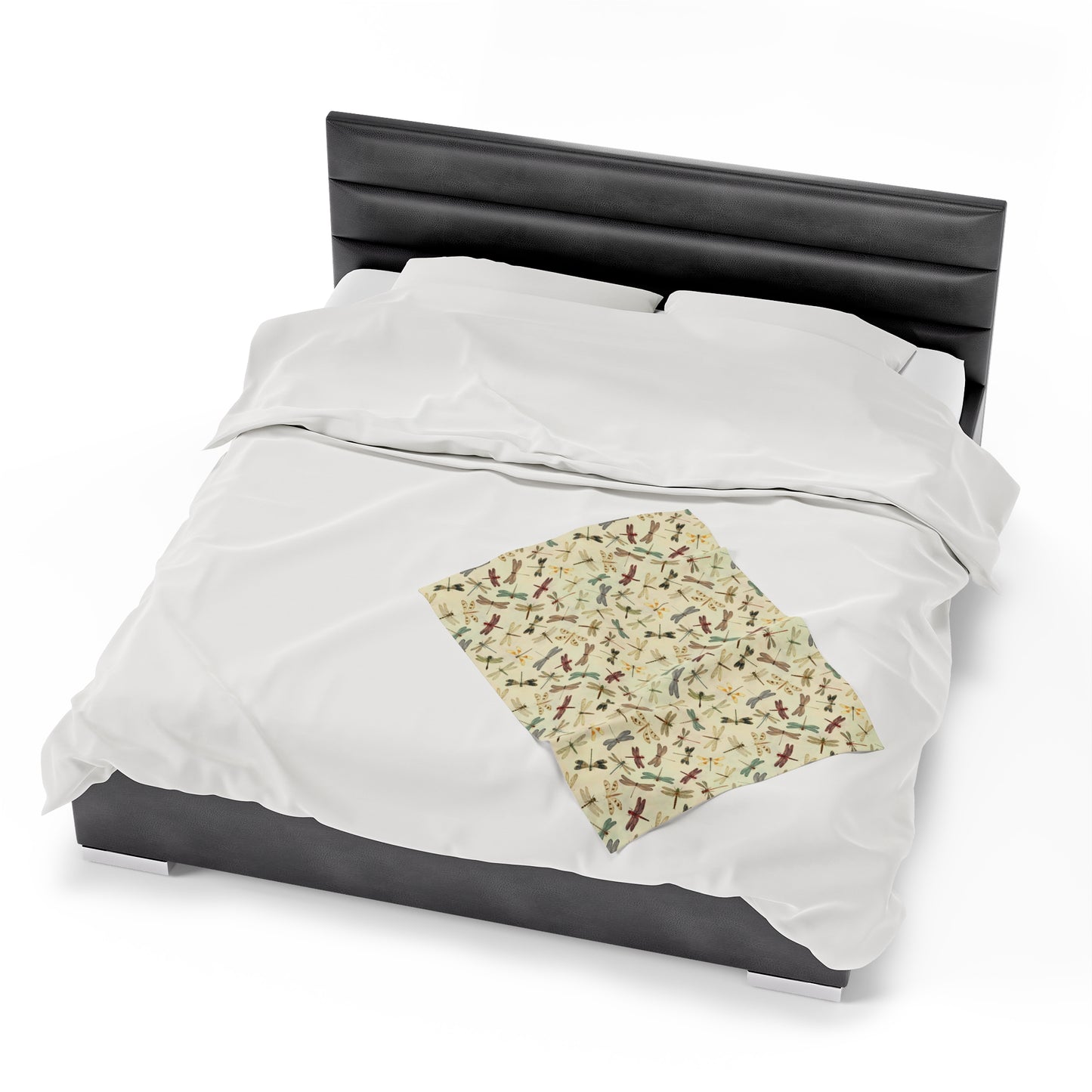 Dragonfly Velveteen Plush Blanket | Soft, Nature-Inspired, Luxurious and Comforting | Available in Multiple Sizes