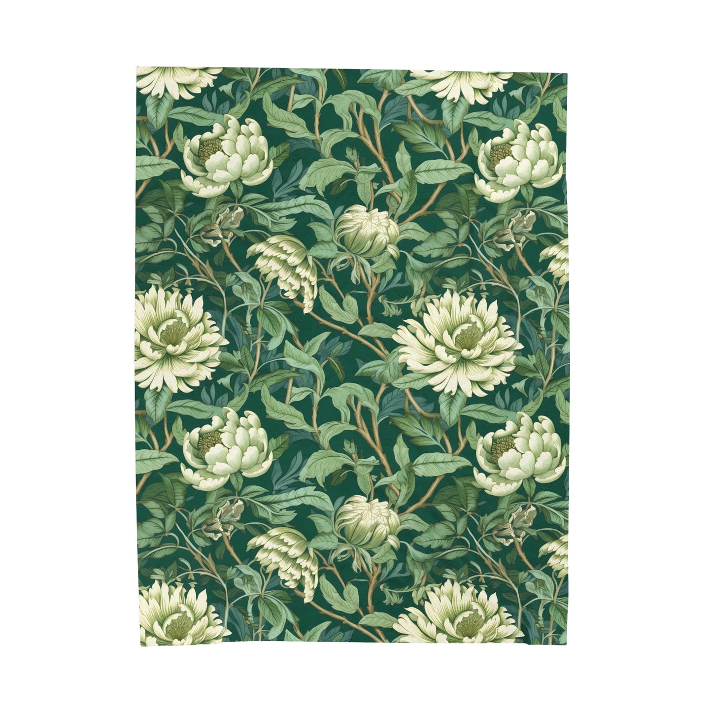 Chinoiserie Velveteen Plush Blanket | Soft, Elegant, Luxurious and Culturally Rich | Available in Multiple Sizes