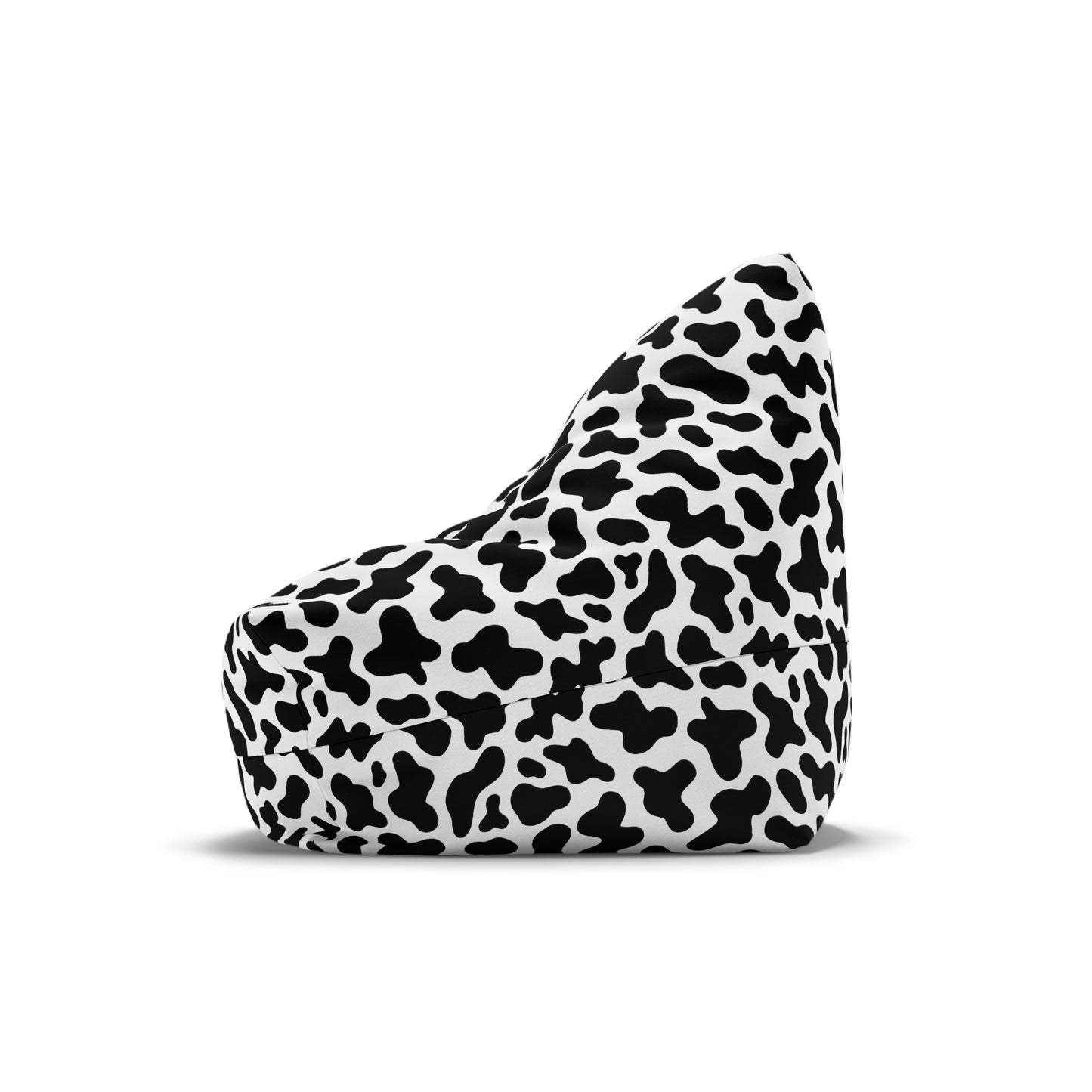 Cow Print Bean Bag Chair Cover - Durable Polyester, Locking Zipper, 2 Sizes