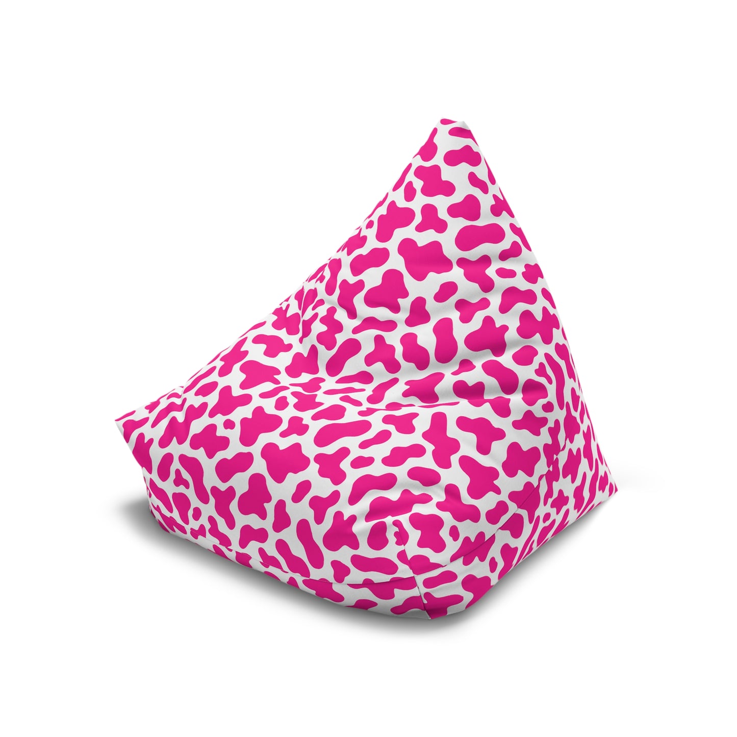 Cow Print Bean Bag Chair Cover - Durable Polyester, Locking Zipper, 2 Sizes