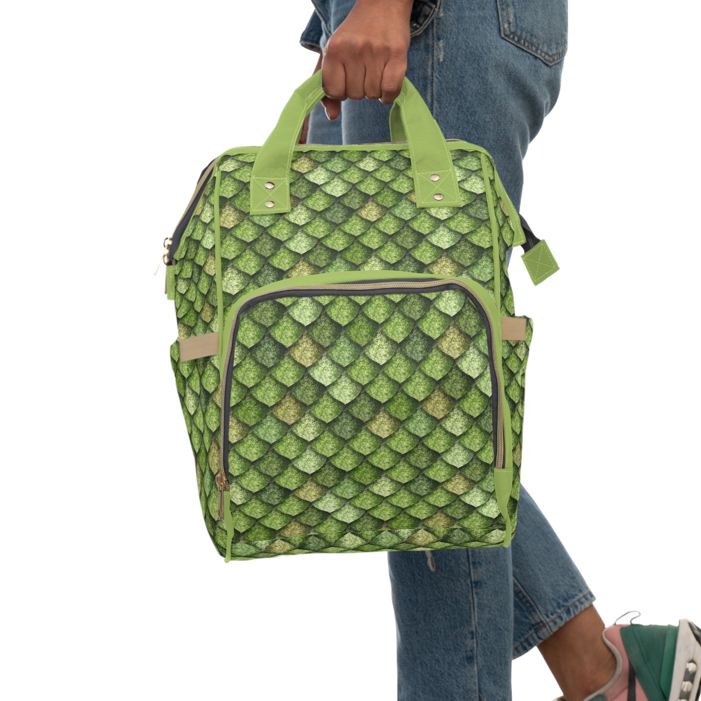 Dragon Scale Diaper Backpack - Durable & Magical Baby Bag with Shimmering Scale Patterns, Perfect for Fantasy-Loving Families
