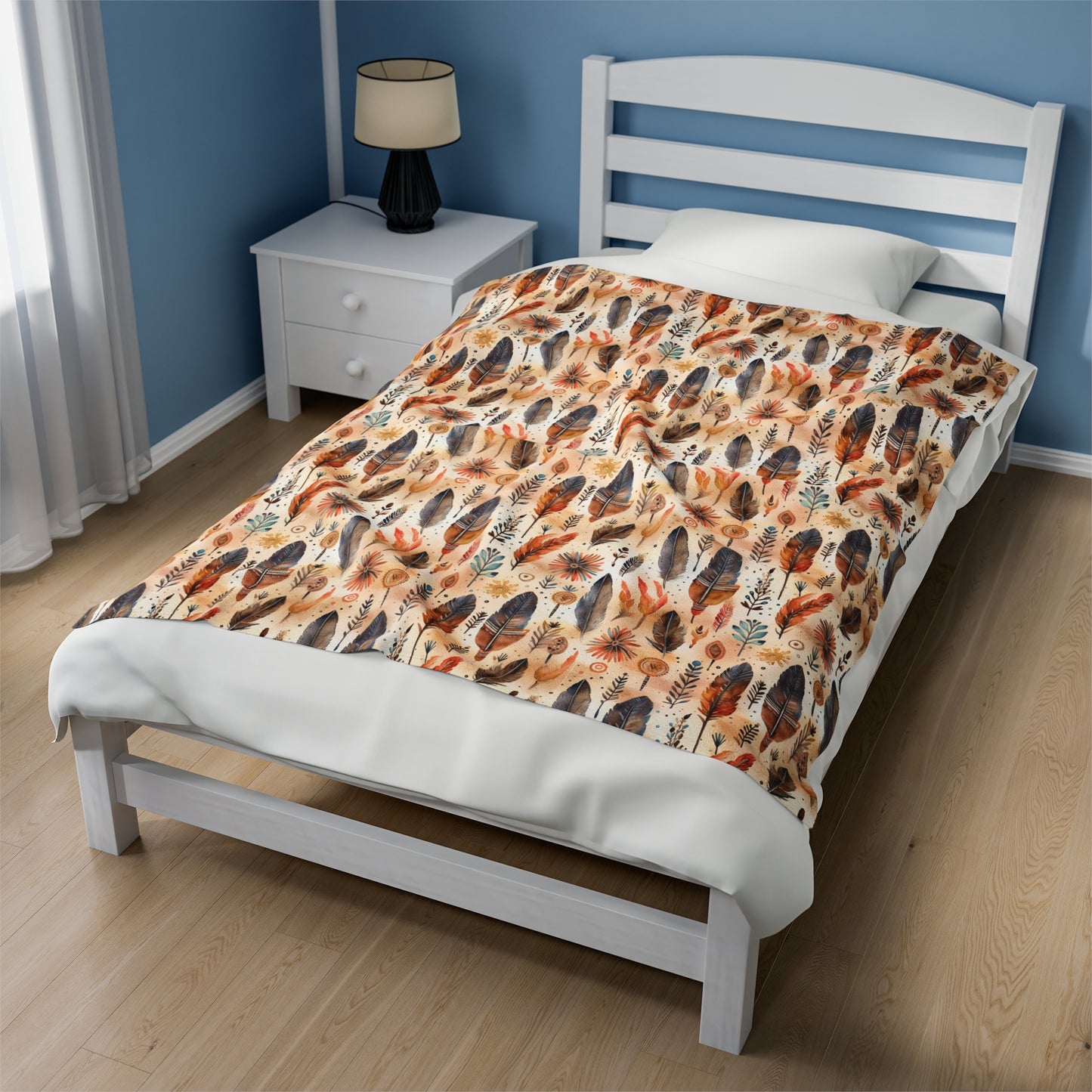 Aztec Velveteen Plush Blanket | Soft, Luxurious, Cultural, and Comforting | Available in Multiple Sizes
