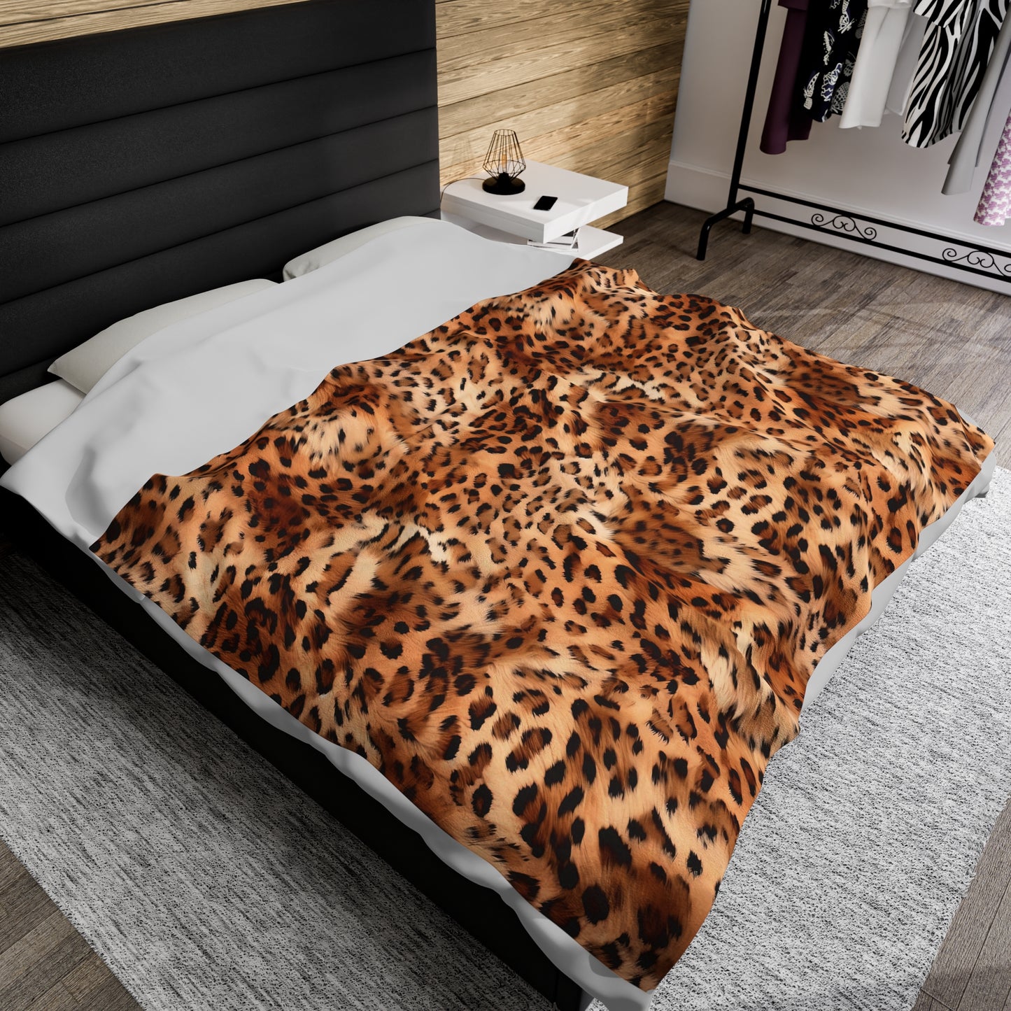 Leopard Velveteen Plush Blanket | Soft, Exotic, Luxurious and Comforting | Available in Multiple Sizes