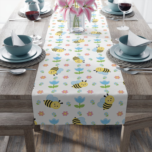 Honey Bee Print Table Runner - Buzzing with Charm - Perfect for Nature Lovers Homes
