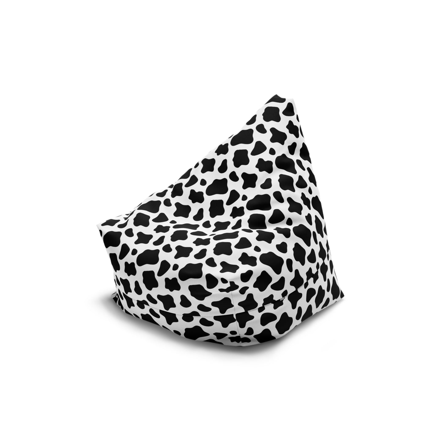 Cow Print Bean Bag Chair Cover - Durable Polyester, Locking Zipper, 2 Sizes