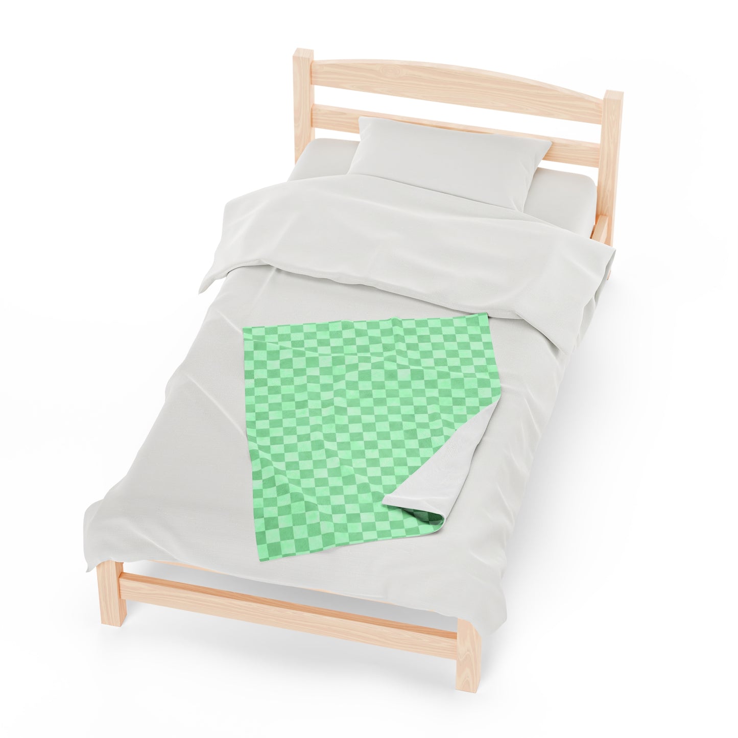 Pastel Checkers Velveteen Plush Blanket | Soft, Trendy, Luxurious and Comforting | Available in Multiple Sizes