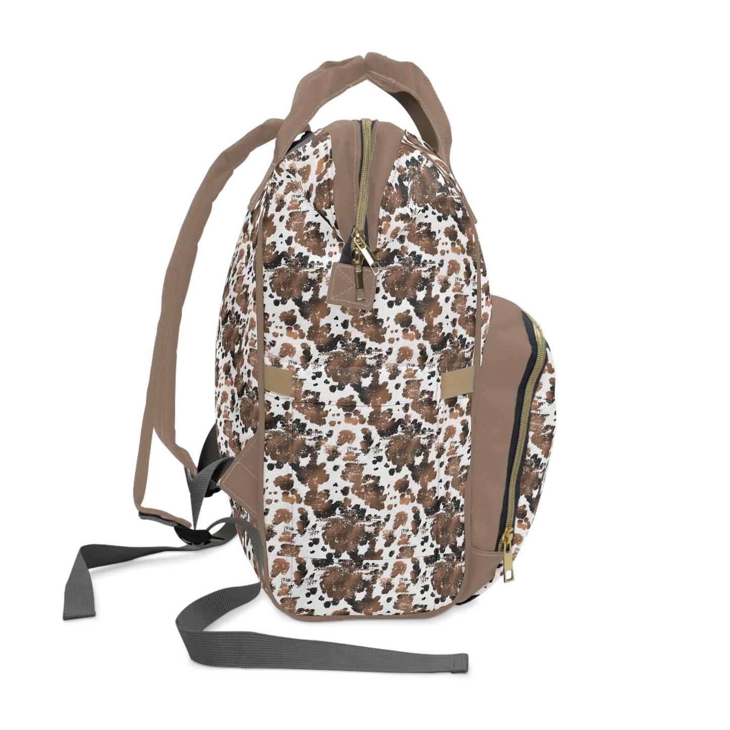 Cowhide Diaper Backpack - Chic & Durable Baby Bag with Genuine Cowhide Patterns, Perfect for Stylish Parents