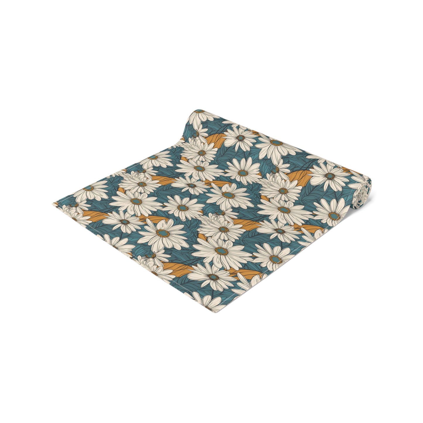 Daisy Print Table Runner - Fresh and Simple, Cotton Twill or Polyester - Perfect for Light & Airy Home Decor