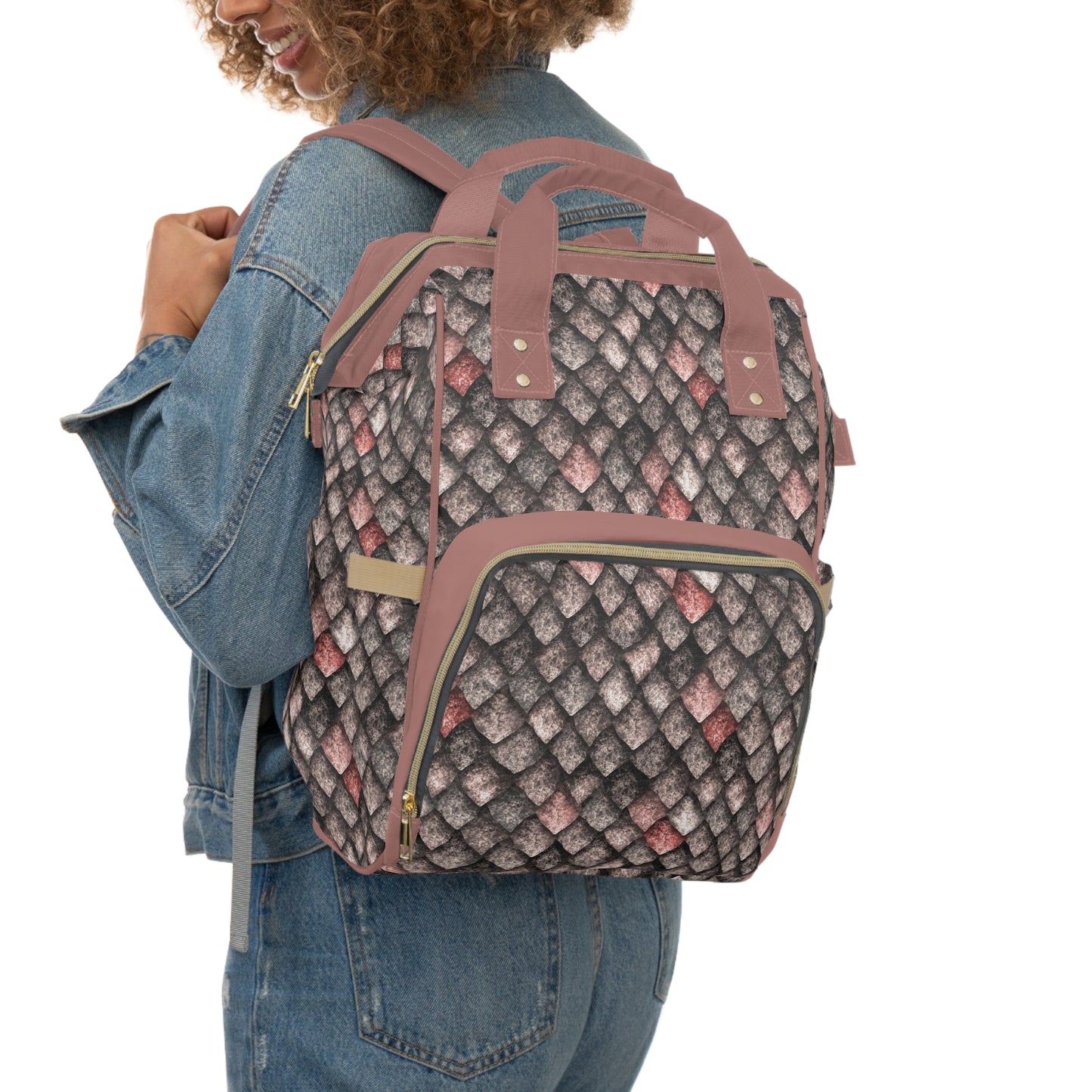 Dragon Scale Diaper Backpack - Durable & Magical Baby Bag with Shimmering Scale Patterns, Perfect for Fantasy-Loving Families